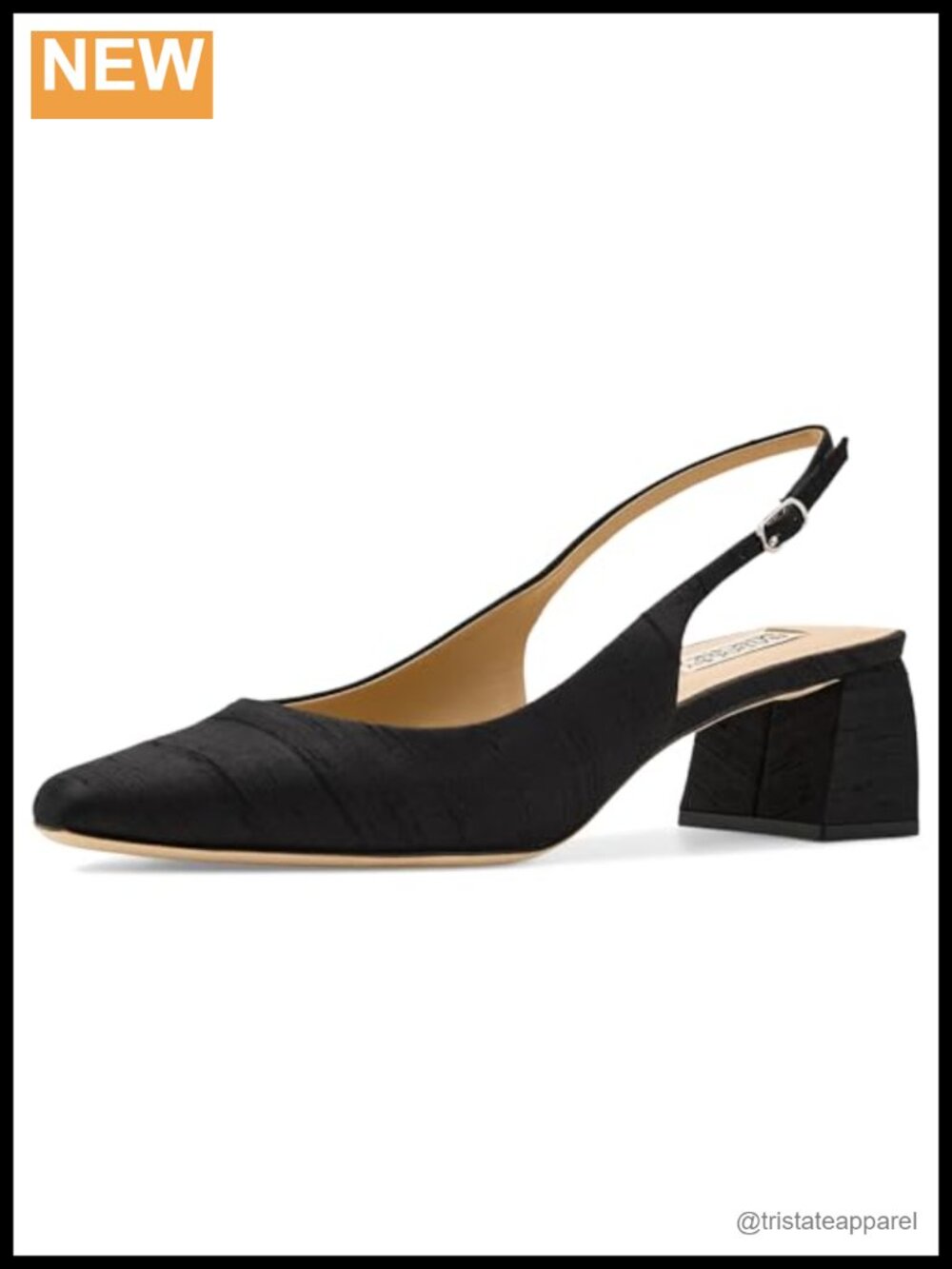 Silk Slingback Block Heel Pointed Toe Pumps Formal Evening